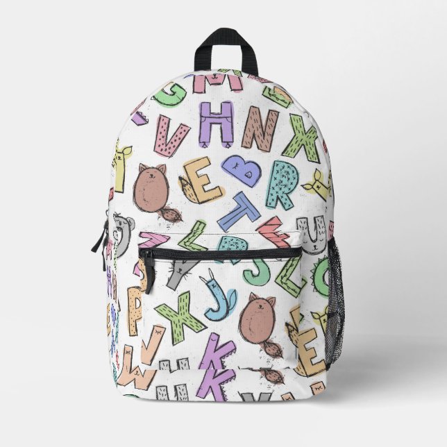 Sac À Dos Imprimé Lettres alphabétiques Whimsical pour enfants (Recto)