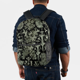 Sac À Dos Imprimé Lichen par Ernst Haeckel, Plantes de la nature vin