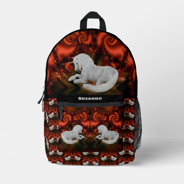 Sac À Dos Imprimé Licorne jolie cheval personnalisée (Recto)