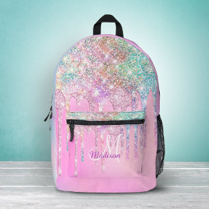 Sac À Dos Imprimé Licorne rose mignonne arc-en-ciel paillettes goutt