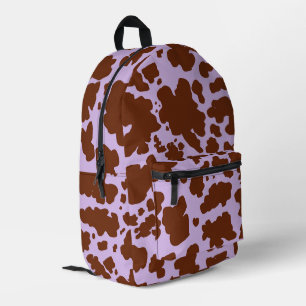 Sac À Dos Imprimé Lilac Purple moderne et peau Brown de vache Imprim