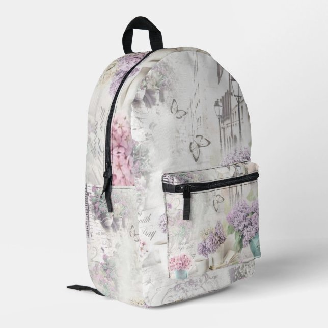 Sac À Dos Imprimé Livres Lilacs Violet Vase Street européenne (Coin arrière gauche)