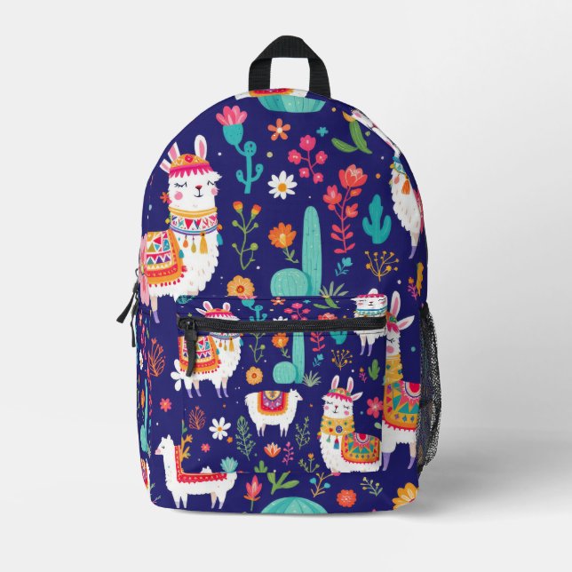 Sac À Dos Imprimé Llama Fiesta (Recto)
