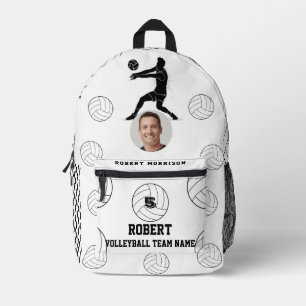 Sac À Dos Imprimé Logo de l'équipe noire blanche de volleyball