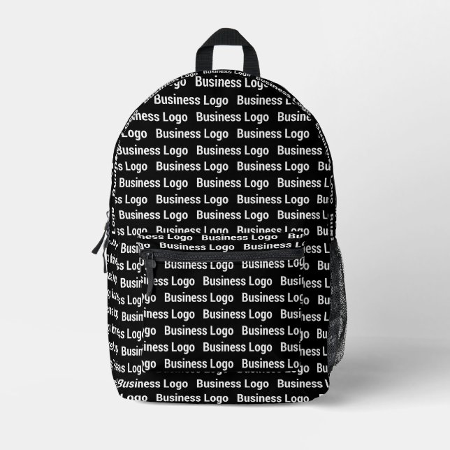 Sac À Dos Imprimé Logo d'entreprise promotionnel Motif noir blanc (Recto)