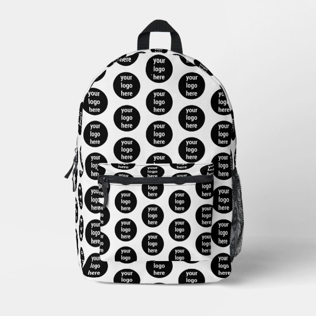 Sac À Dos Imprimé Logo d'entreprise promotionnel Motif noir blanc (Recto)