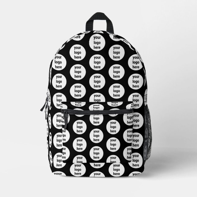 Sac À Dos Imprimé Logo d'entreprise promotionnel Motif noir blanc (Recto)