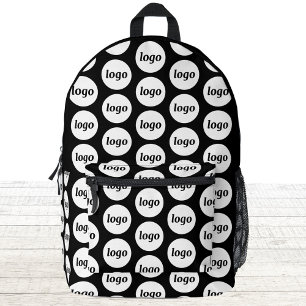 Sac À Dos Imprimé Logo Motif Promotionnel Business Noir