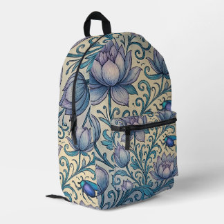 Sac À Dos Imprimé Lotus et Scarabée