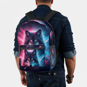 Sac À Dos Imprimé Loup céleste Personnalisé