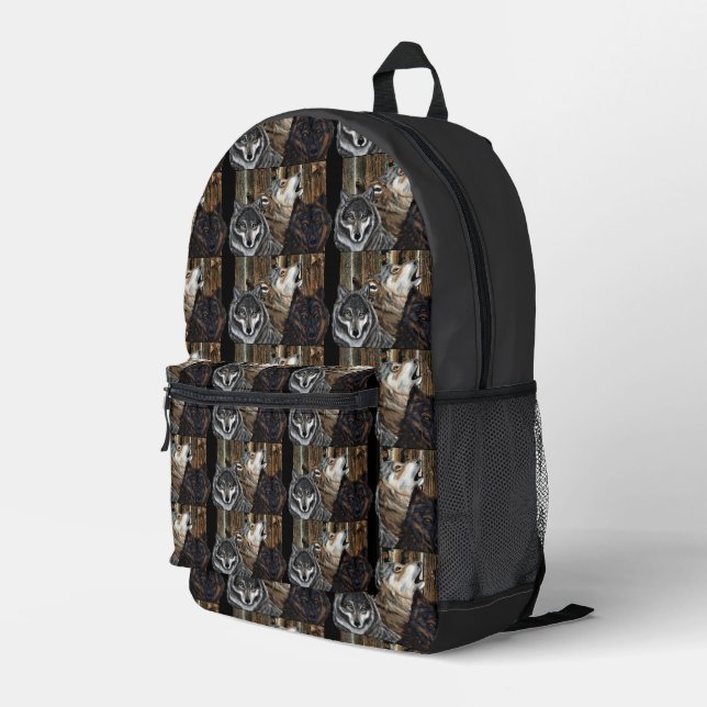 SAC À DOS IMPRIMÉ LOUPS  (Coin arrière droit)