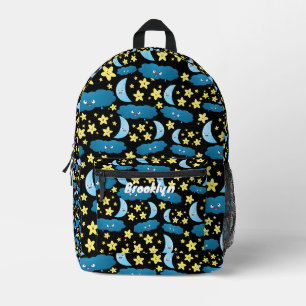 Sac À Dos Imprimé Lune des étoiles mignonnes et nuages aux visages h