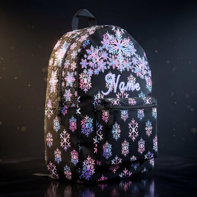 Sac À Dos Imprimé Luxury Holographic Snowflake Christmas Collection (Créateur téléchargé)