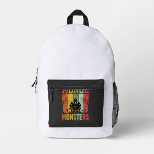 Sac À Dos Imprimé Maison Hantée Halloween Monstres Rétro