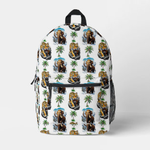 Sac À Dos Imprimé Mammoth Sabertooth Tiger âge de glace Conception M