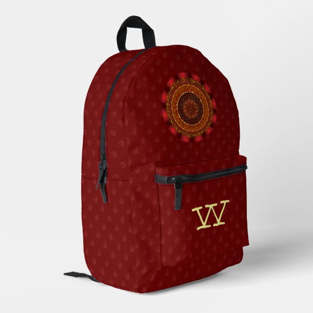 Sac À Dos Imprimé Mandala de feu (Coin arrière gauche)