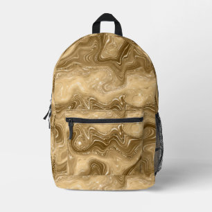 Sac À Dos Imprimé Marbre Or Et Brown