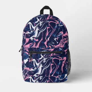 Sac À Dos Imprimé Marbre urbain en rose et bleu