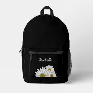 Sac À Dos Imprimé Marguerites modernes Fleurs mignonnes Noir Blanc