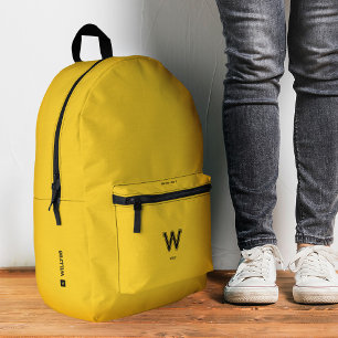 Sac À Dos Imprimé Marque École Jaune Sportive Élégante