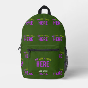 SAC À DOS IMPRIMÉ MARQUE MODERNE MODERNE VERTE DE FORÊT MODERNE VÉRI