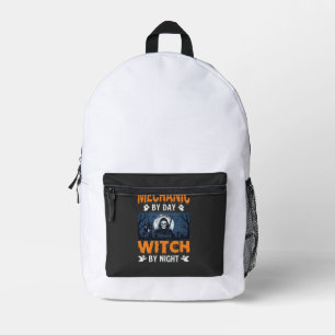 Sac À Dos Imprimé Mécanicien Halloween de jour Sorcière de nuit