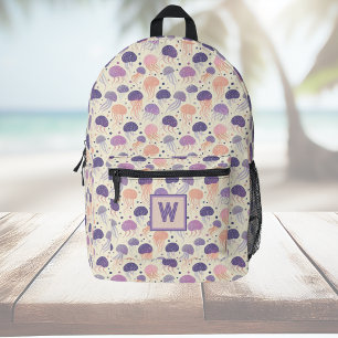 Sac À Dos Imprimé Mélange de méduse Pastel violet et orange monogram