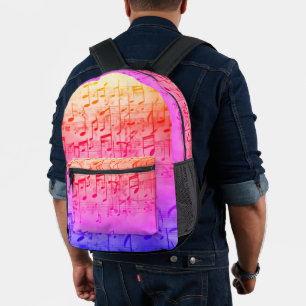 Sac À Dos Imprimé Mélodies Multicolores : Des Inspiré De La Musique