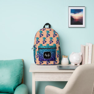 Sac À Dos Imprimé Mermaid aqua bleu ombre Parkings pêche Monogramme