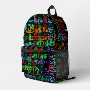 Sac À Dos Imprimé Mettez votre nom sur ce garçon coloré filles