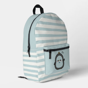 Sac À Dos Imprimé Mignon Manchot Kawaii Disant Bonjour