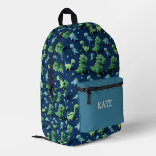 Sac À Dos Imprimé Mignon motif dinosaure 3D bleu marine Ki personnal