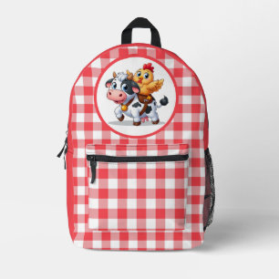 Sac À Dos Imprimé mignon vache/poulet caricature