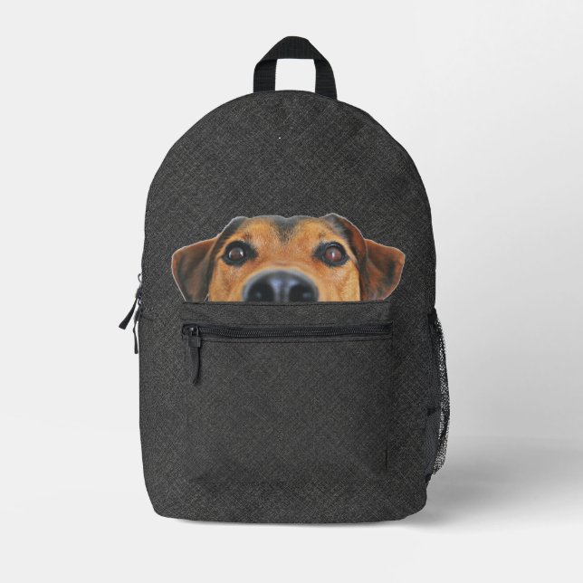 Sac À Dos Imprimé Mignonne Peeking Visage Chien (Recto)