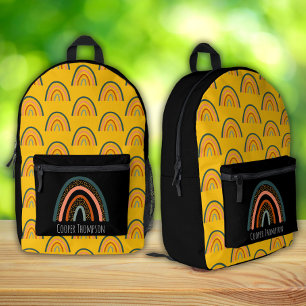 Sac À Dos Imprimé Mignons garçons arc-en-ciel jaune et noir 
