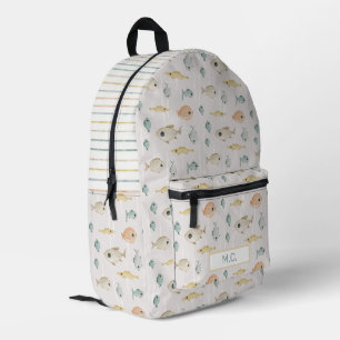 Sac À Dos Imprimé Mignons motifs de poissons à l'aquarelle Enfants M