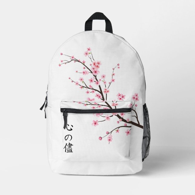 Sac À Dos Imprimé Minimalist Cherry Blossom Backpack (Recto)
