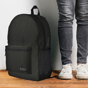 Sac À Dos Imprimé Minimaliste simple moderne en cuir noir essentiel