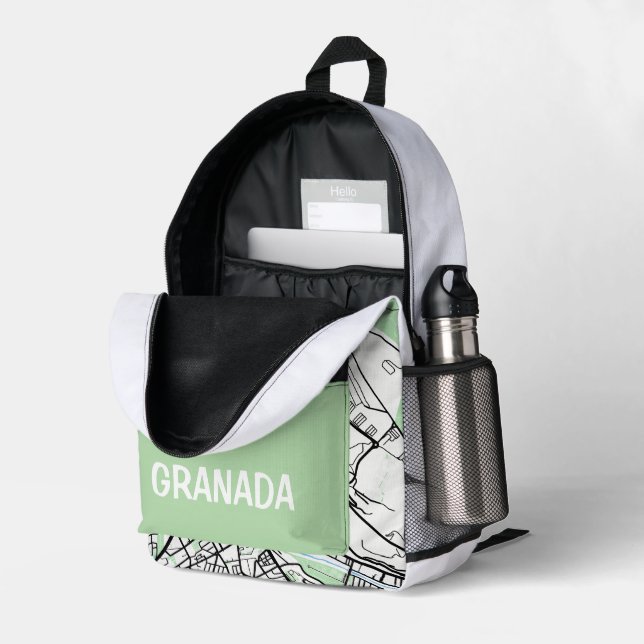 Sac À Dos Imprimé Mochila mapa minimalista Granada (Coin arrière droit (ouvert))