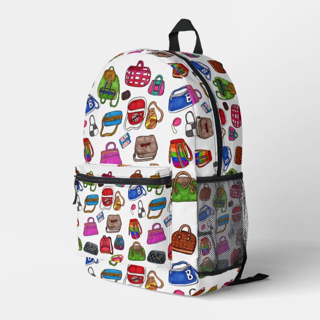 Sac À Dos Imprimé Mode mignonne Illustré Motif de poche Art amusant (Coin arrière droit)