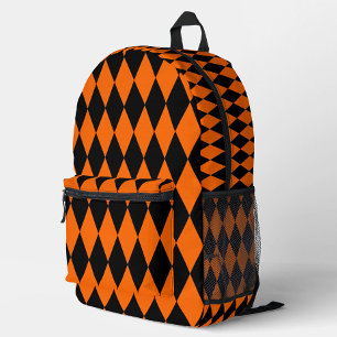 Sac À Dos Imprimé Modèle à carreaux de diamants en harlequin noir or