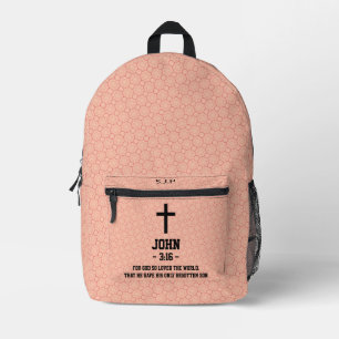 Sac À Dos Imprimé Modèle biblique Citation Chapitre et verset Chréti