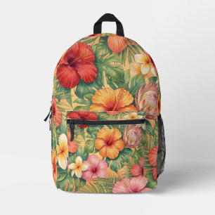 Sac À Dos Imprimé Modèle de fleurs décoratives Hawaï aloha