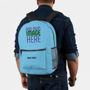 SAC À DOS IMPRIMÉ MODELE DE TEXTE D'IMAGE BLEU CIEL SWAG ÉDITABLE MO