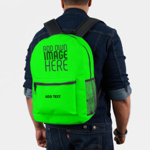 SAC À DOS IMPRIMÉ MODELE DE TEXTE D'IMAGE NEON VERT ÉDITABLE MODERNE