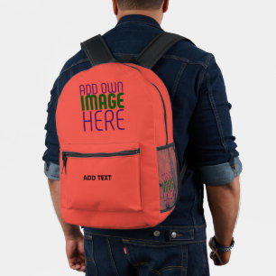 SAC À DOS IMPRIMÉ MODELE DE TEXTE D'IMAGE ROUGE OU ORANGE ÉDITABLE M
