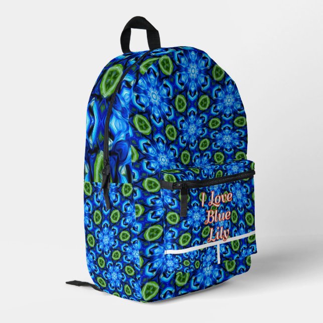 Sac À Dos Imprimé Modèle Floral bleu Abstrait (Coin arrière gauche)
