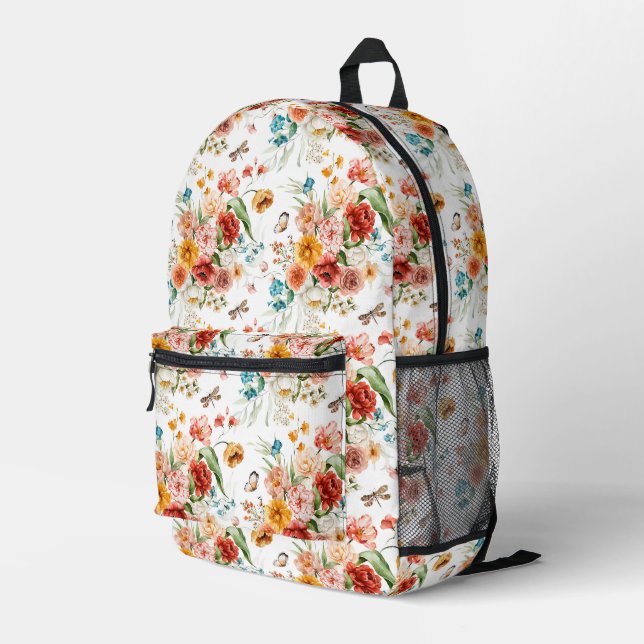 Sac À Dos Imprimé Modèle floral du jardin (Coin arrière droit)