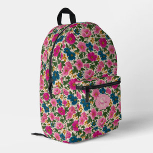 Sac À Dos Imprimé Modèle floral Vintage rustique bleu et rose