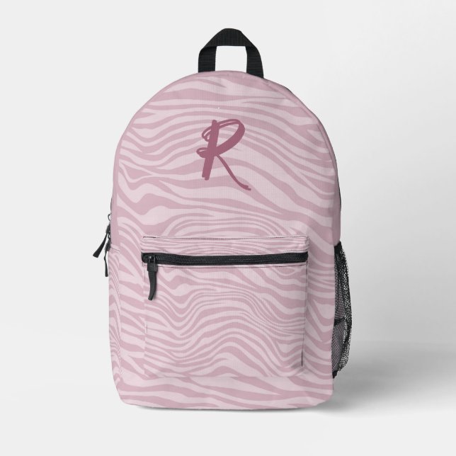 Sac À Dos Imprimé Modèle Zèbre Violet tendance Vagues Personnalisées (Recto)